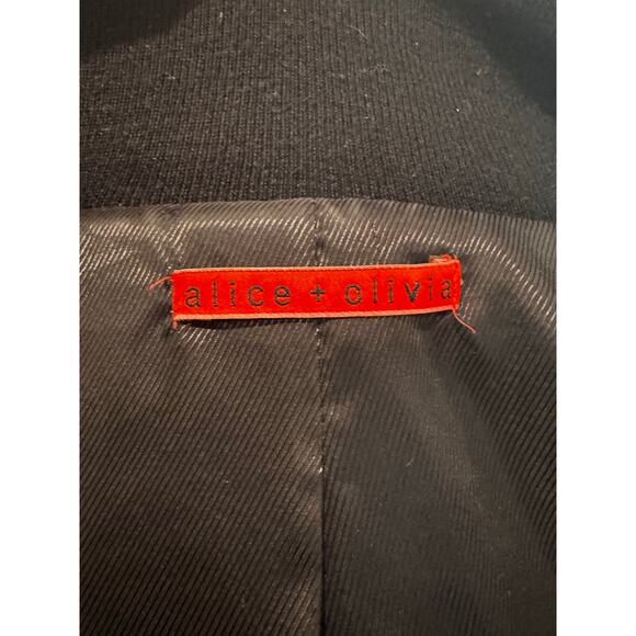 Alice & Olivia Black and Olive Plaid Hooded Bomber Jacket XS - Picture 3 of 9